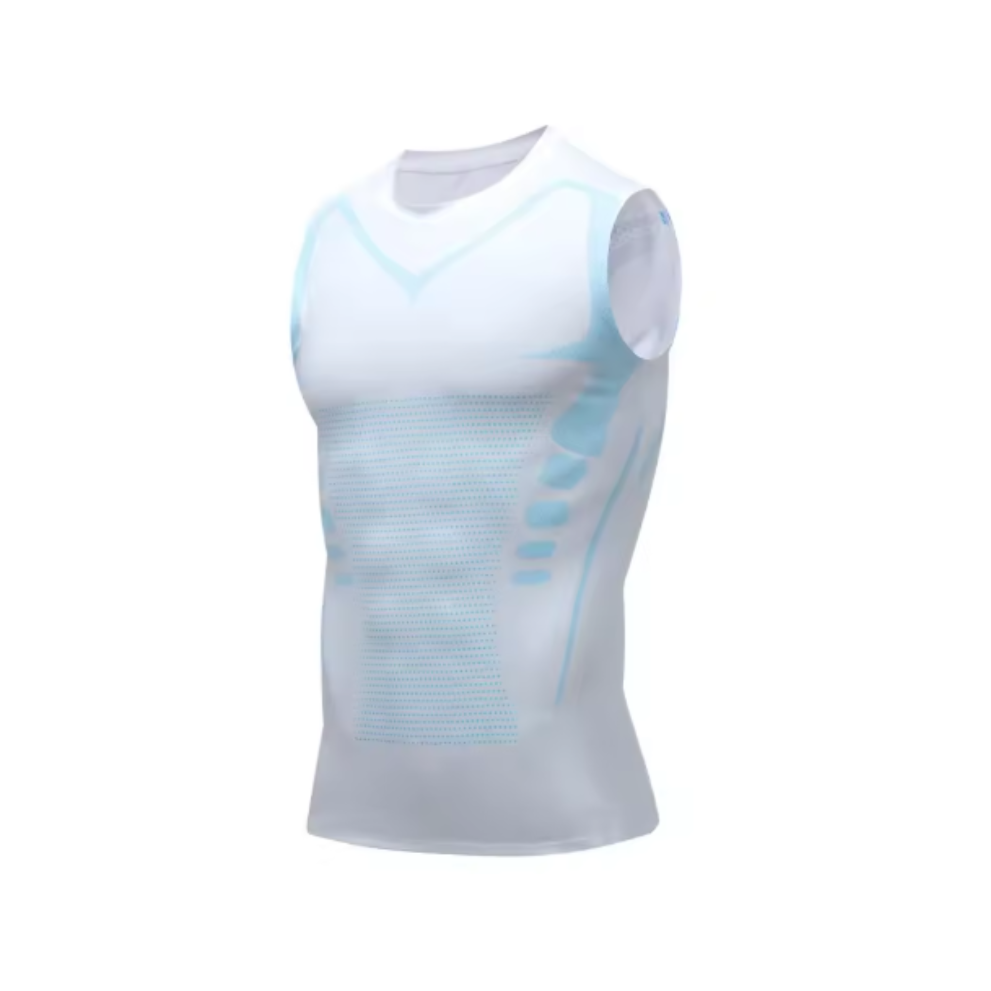 Blanc - Bleu / 5XL